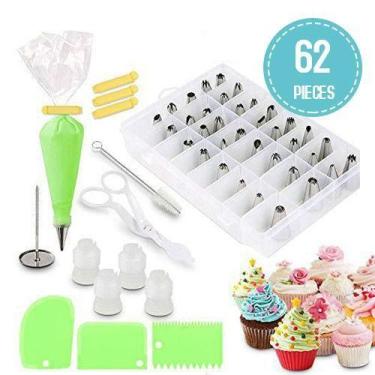 Imagem de Kit Utensílios Para Confeitar Bolos e Doces Completo 62 Pcs - HirataKi