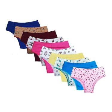 Imagem de Kit 6 Calcinhas Cotton Algodão Cintura Alta Larga Pós Parto - Dani Lin