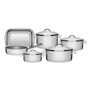 Imagem de Jogo de Panelas Fundo Triplo Tramontina Solar 65500000 Inox