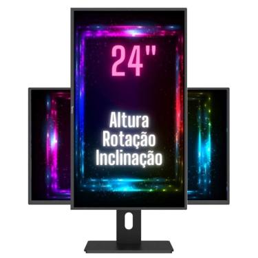 Imagem de Monitor 24LED Ergonômico Ajuste de altura Rotação 90° 3green