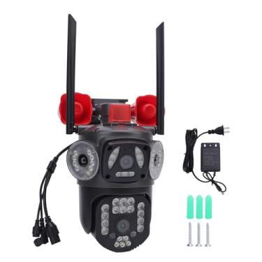 Imagem de Câmera PTZ Com 4 Lentes, Rastreamento de Movimento Panorâmico de 360 graus, Conversa Bidirecional, Câmera de Segurança Externa, Câmera de Segurança Externa Com Aplicativo para