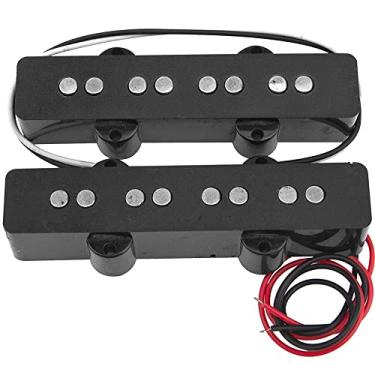 Imagem de Yootones 2 peças de 4 cordas JB Bass Pickup Part Open Style Neck compatível com 4 cordas baixo elétrico, Squier Affinity PJ Bass (prata)