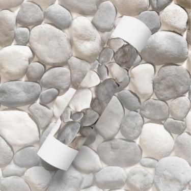 Imagem de Papel De Parede Adesivo Tema Pedras Rústico Seichos Cinza - Bazar Dos 