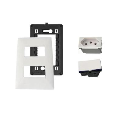 Imagem de Kit Conjunto 4x2 Tomada 10A Interruptor Intermed Pial Plus+ - Legrand