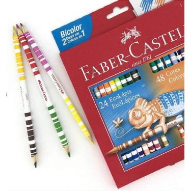 Imagem de Lápis de Cor FABER-CASTELL Ecolápis Bicolor 24 Lápis/48 Cores
