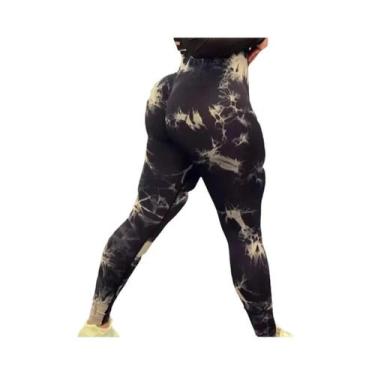 Imagem de Leggings de Yoga com Cintura Alta Tie-Dye para Mulheres - Sem Costura 