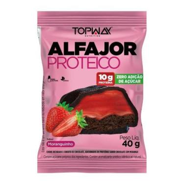 Imagem de Alfajor Topway com Proteína Moranguinho 40g - Embalagem com 10 Unidade