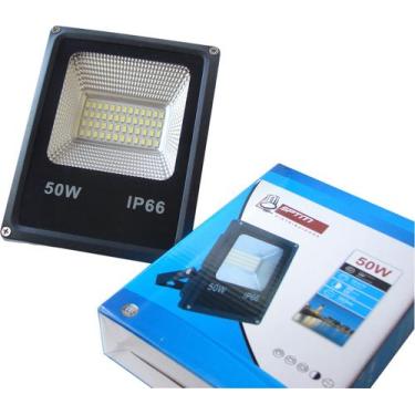 Imagem de Refletor 50Watts Ultra Led Branco Bivolt Áreas Externas IP66 Casa Segu