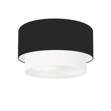 Imagem de Plafon Duplo Cilíndrico Vivare Md-3045 Cúpula em Tecido 40x35cm - Bivo