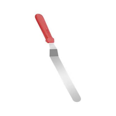 Imagem de Espátula de Inox Confeiteiro Angular - Vermelho - 25cm - 1 unidade - P