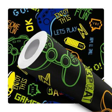 Imagem de Papel De Parede Adesivo Lavável Infantil Video Game Controle - DELIQUA