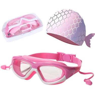 Imagem de Kit Óculos Natação Piscina Infantil Crianças Hero Band H1, Rosa peixe 