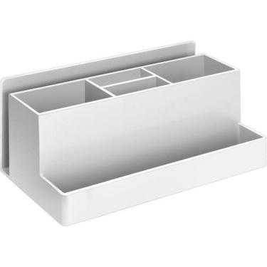 Imagem de Organizador de Mesa Multiuso Escritório Maquiagens Branco - ACRIMET