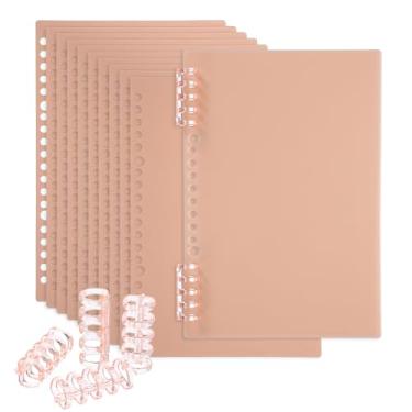 Imagem de PATIKIL Pacote com 12 capas de encadernação, A5 (8,4 x 5,7 polegadas) 22 Mil capas de caderno de plástico com pente de encadernação para apresentação de relatório de livro, rosa