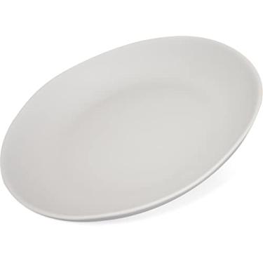 Imagem de Prato de salada de plástico CFS Ridge, cimento de 23 cm (pacote com 12)