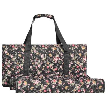 Imagem de GUSTARIA bolsa de mahjongg vazia, bolsa de mahjong americana impressa em preto com duas embalagens (somente caixa)