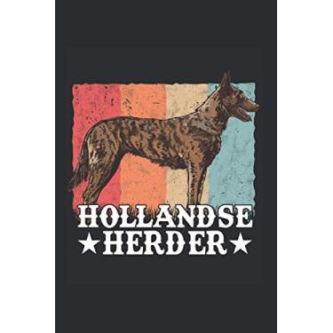 Imagem de Hollandse Herder Notizbuch: Hollandse Herder Retro Holland Schäferhund / 6x9 Zoll / 120 linierte Seiten Seiten