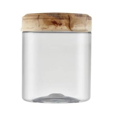 Imagem de Pote Plástico Porta Mantimentos Organizador 1L Tampa Marmorizada Premium (Bege)