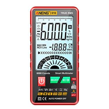 Imagem de 616 Smart Digital Multimeter Auto Range 6.000 Counts NCV Universal Meter True RMS Handheld Multifunctional Tester Voltímetro Amperímetro com Retroiluminação Lanterna AC/DC Tensão e Resistência