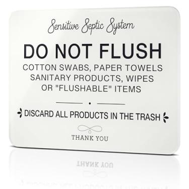 Imagem de Placa Do Not Flush – Placa de papel higiênico apenas nivelada – Sinais de banheiro para Airbnb, hotéis, negócios e banheiros domésticos placa de acrílico autoadesiva para banheiros em negócios e em