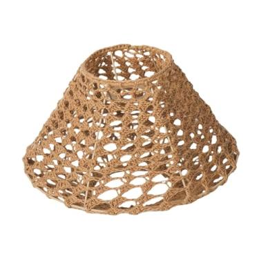 Imagem de Generic Corda tecido abajur abajur decorativo pingente de luz sombra da lâmpada para lâmpada chão arandelas parede sala jantar, Amarelo