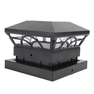 Imagem de Luzes de Poste Solar, Luzes de Poste Solares à Prova de água Ao Ar Livre, Luzes de Poste de Cerca de Deck Movidas a Energia Solar, Luz LED Externa Solar Com Iluminação Fria/quente