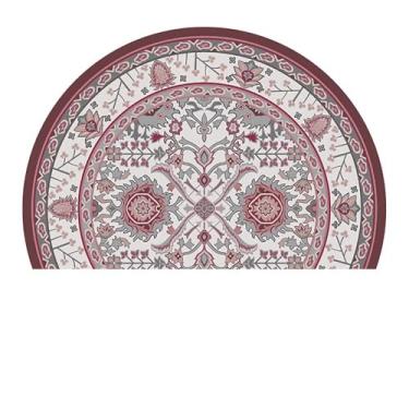 Imagem de Tapete redondo abstrato para sala de estar tapetes macios para sala de jantar embaixo da mesa, tapete antiderrapante para entrada de escritório e cozinha (flor 11,140 x 200 cm)