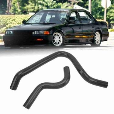 Imagem de Kit de Tubo de Mangueira Refrigerante de Radiador de Silicone, 2 Peças - Substituição paraCB7 F22A 2.2L F20A 2.0L 1990 a 1993 (Preto)