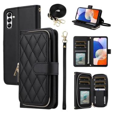 Imagem de Furiet Argyle Capa carteira para Samsung Galaxy S24 Plus/S25 Plus S24+ S25+ 5G alça de ombro, compartimentos para cartões, bolsa com zíper, suporte para celular para S24Plus 24S + S 24 24+ S25Plus 25S