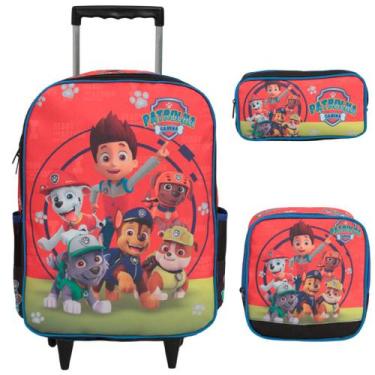 Imagem de Kit Mochila Infantil Rodinha Patrulha Canina Passeio Aula - Plike