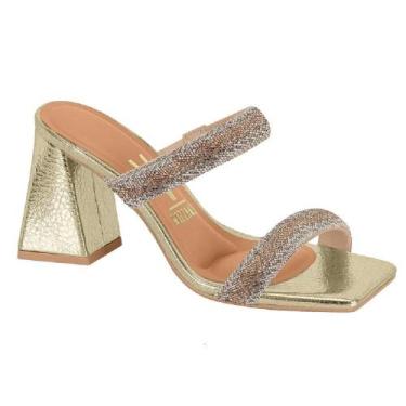 Imagem de Tamanco vizzano ref 6464.437.29220 feminino, 36, Bege, Dourado