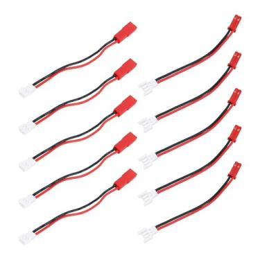 Imagem de YINETTECH 10 peças 22AWG 2Pin JST conector macho para fêmea fêmea para macho conector cabo adaptador de fio adequado para bateria de brinquedos RC