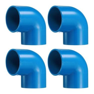 Imagem de HARFINGTON 4 peças de encaixes de tubulação de cotovelo de 90 graus 1-1/5.1 cm 2 vias PVC grau móveis conectores canto ângulo cotovelo saída lateral para esgoto encanamento tubo de drenagem