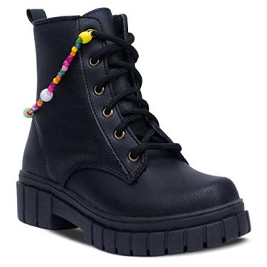 Imagem de Bota Infantil Feminina Nº 28 ao 36 Coturno Casual Com Pulseira 09.06J (Preto, BR, Criança de 9 a 12 anos, Numérico, 34)