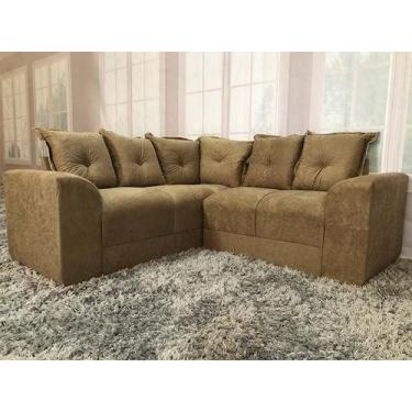 Imagem de Sofá de Canto 4 Lugares Belo em Suede - Veneza Estofados, Bege