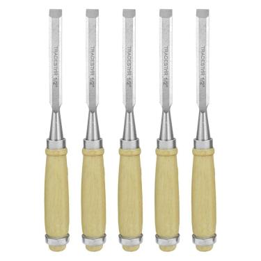 Imagem de Kit 5 Formão Madeira Corte Entalhe 1/2 Pol 12MM Tradestar