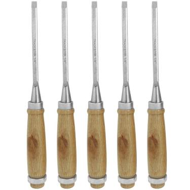 Imagem de Kit 5 Formão Madeira Corte Entalhe 1/4 Pol  Tradestar