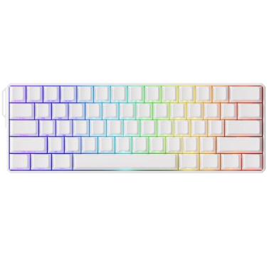 Imagem de MONSGEEK Teclado para jogos FUN60 com gatilho ultrarrápido 8K SP, interruptor magnético HE, teclado de alumínio, multimodos, brilho branco (interruptor magnético brilhante)