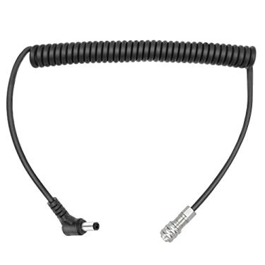 Imagem de LSYRIA Cabo de alimentação enrolado BMPCC 4K 6K Pro para DC macho 5,5 * 2,5 mm adequado para câmera Blackmagic Pocket Cinema e bateria de montagem em V Gold, Weipu SF6 2 pinos 149,9 cm compatível com