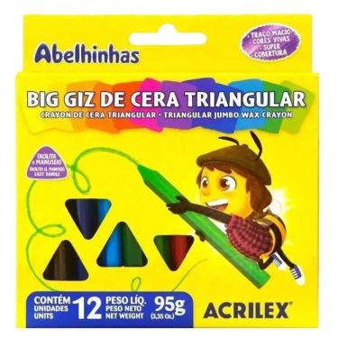 Imagem de Giz De Cera Jumbo Triangular Acrilex - 12 Cores