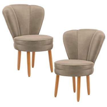 Imagem de Conjunto 2 Poltronas para Cozinha Cofortável Pés de Madeira MOBLAN decor (CAPUCCINO)