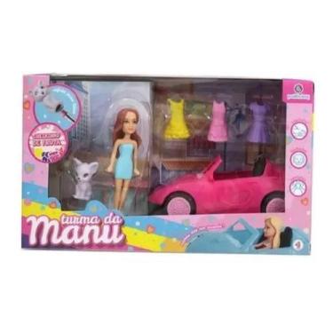 Imagem de Turma da Manu Carrinho Passeio Boneca e Acessórios Polibrinq, Azul