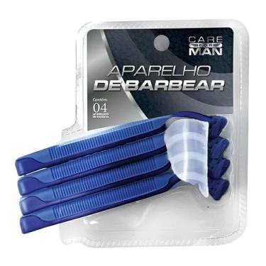 Imagem de Aparelho De Barbear Com 2 Lâminas Care For Man 4 Unidades, Azul e Pret
