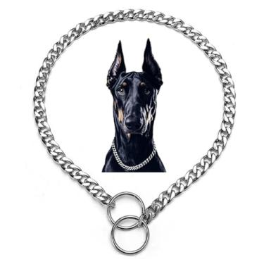 Imagem de Coleira gargantilha prateada para cães, corrente de metal para cães, coleira martingale, coleira de treinamento pesado, coleira de estrangulamento para meninos e meninas, para PP, pequeno, médio