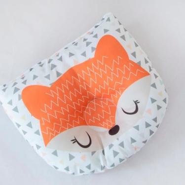 Imagem de Travesseiro Almofada Anatômico de Bichinhos para Bebê Feminino e Masculino RN (Raposa Laranja)