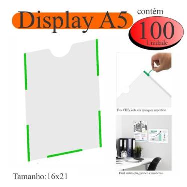 Imagem de 100 Display a5 expositor folha quadro aviso parede PET VERTI - INDÚSTR