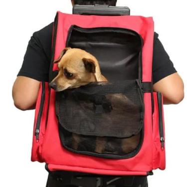 Imagem de Transporte Gato Cachorro Mochila Com Rodas Viagem Passeio