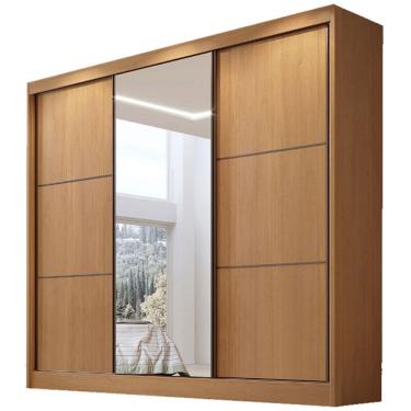 Imagem de Guarda Roupa Cristal Casal 3 Portas 6 Gavetas D Doro Cor Cinamomo