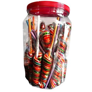 Imagem de kit 30 Pirulito Caracol Enroladinho Psicodélico colorido 9cm - Genéric