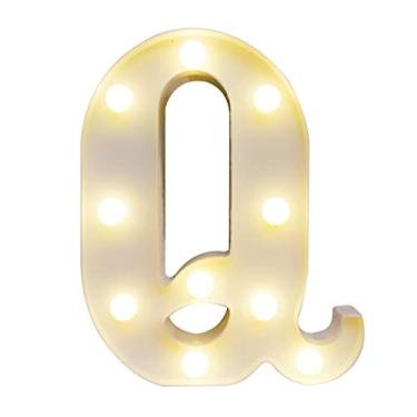 Imagem de LEDs de Alfabetos Leves, Brancos Quentes Constantes Luminárias de Luz Brilhante Assinam Luz para o Engajamento Decoração de Casamento da Festa (Q)